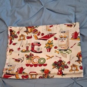 Vintage Kitchen Print Cotton Fabric - Red, Yellow, Green
